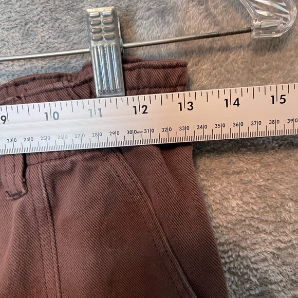 Pacsun Women Elastic Waist Baggy Loose Mid Rise Cargo Heavyweight Jean S Brown - Picture 7 of 10